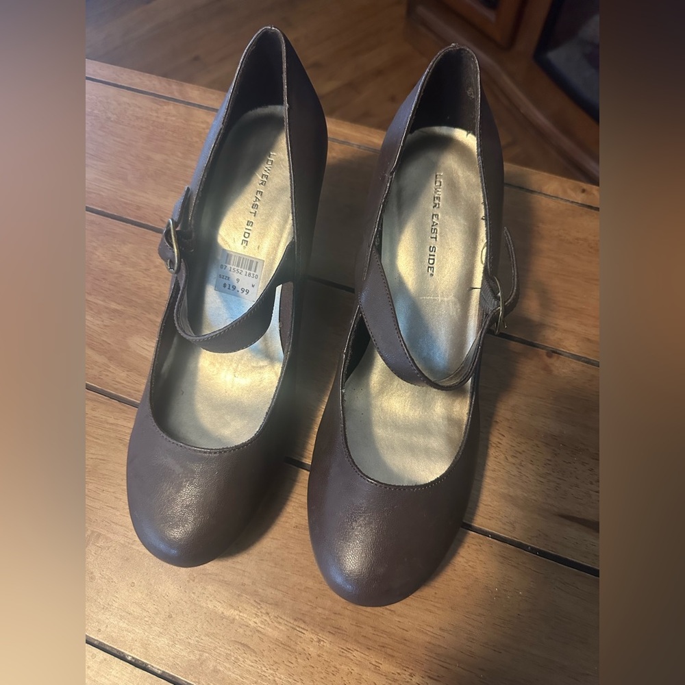 LOWER EAST SIDE Brown Mary Jane Wedge Heels